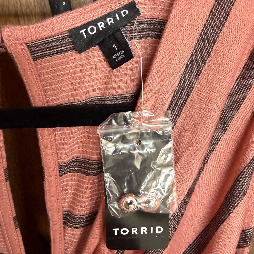 Torrid Pink and Black Striped Jumpsuit - Picture 3 of 7